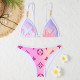 Pink Fashion Sexy Print Patchwork Swimwears