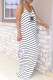 White Fashion Casual Print Patchwork Spaghetti Strap A Line Dresses