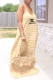 Light Yellow Fashion Casual Print Patchwork Spaghetti Strap A Line Dresses