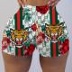Green Fashion Sexy Print Letter Low Waist Pencil Bottoms