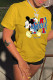 Yellow Fashion Casual Character Patchwork O Neck T-Shirts