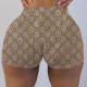 Brown Fashion Sexy Print Letter Low Waist Pencil Bottoms