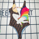 Brown Fashion Sexy Print Letter Swimwears