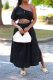 Black Casual Solid Hollowed Out One Shoulder Straight Dresses