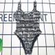 Black Fashion Sexy Letter Backless Swimwears