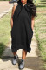 Black Fashion Casual Solid Basic Hooded Collar Sleeveless Dress Dresses
