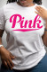 White Rose Red Fashion Casual Letter Print Basic O Neck T-Shirts