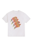 White Fashion Print Patchwork Letter O Neck T-Shirts