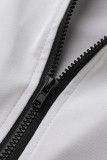 Pink Fashion Casual Solid Patchwork Zipper Collar Short Sleeve Two Pieces