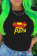 Black Fashion Casual Print Letter O Neck T-Shirts