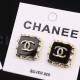 Black Fashion Simplicity Letter Patchwork Earrings