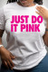 Rose Red Fashion Casual Letter Print Basic O Neck T-Shirts