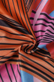 Multi-color Fashion Sexy Print Hollowed Out Backless Halter Sleeveless Dress