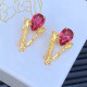 Red Fashion Vintage Geometric Patchwork Earrings