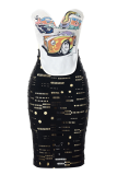 White Sexy Print Patchwork Strapless Sleeveless Two Pieces