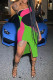 Green Casual Print Patchwork Slit Strapless One Step Skirt Dresses
