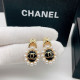 Black Fashion Vintage Letter Pearl Earrings