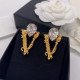 White Fashion Vintage Geometric Patchwork Earrings