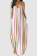 Stripe Casual Striped Print Patchwork Spaghetti Strap Sling Dress Dresses