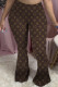 Brown Fashion Simplicity Print Letter Speaker Bottoms