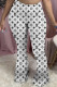 White Fashion Simplicity Print Letter Speaker Bottoms