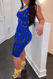 Red Sexy Casual Solid Ripped Hollowed Out U Neck Sleeveless Two Pieces