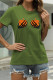 Army Green Fashion Casual Print Basic O Neck T-Shirts