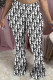 White Black Fashion Simplicity Print Letter Speaker Bottoms