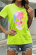 Fruit Green Fashion Casual Skull Head Print Basic O Neck T-Shirts