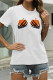 White Fashion Casual Print Basic O Neck T-Shirts