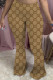 Khaki Fashion Simplicity Print Letter Speaker Bottoms