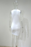 Green Fashion Sexy Solid Hollowed Out O Neck Sleeveless Dress