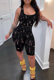 Red Sexy Casual Solid Ripped Hollowed Out U Neck Sleeveless Two Pieces