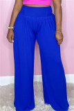 Red Fashion Casual Solid Basic Regular High Waist Wide Leg Trousers