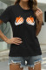 Black Fashion Casual Print Basic O Neck T-Shirts