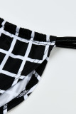 Pink Sexy Print Patchwork Swimwears