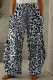Black Gray Fashion Casual Print Patchwork Pocket Regular High Waist Trousers