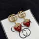 Red Fashion Vintage Letter Patchwork Earrings