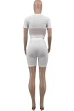 Red Sexy Solid Mesh O Neck Short Sleeve Two Pieces