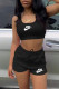 Black Fashion Casual Print Letter U Neck Sleeveless Two Pieces