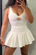 White Fashion Sportswear Print Letter V Neck Sleeveless Two Pieces