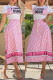 Pink Fashion Sweet Print Letter O Neck Short Sleeve Two Pieces