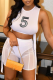 White Sexy Print Mesh U Neck Sleeveless Two Pieces