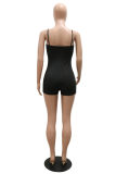 Pink Sexy Casual Lips Printed Backless Spaghetti Strap Skinny Romper