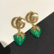Green Fashion Vintage Letter Patchwork Earrings