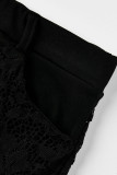 White Sexy Solid Patchwork See-through Half A Turtleneck Short Sleeve Two Pieces