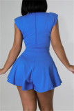 Pink Fashion Casual Solid Patchwork Half A Turtleneck Sleeveless Two Pieces