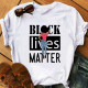 White Fashion Casual Print Basic O Neck T-Shirts