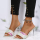 Colour Fashion Sexy Patchwork Printing Pointed Out Door Shoes