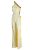 Black Fashion Sexy Solid Backless Regular Jumpsuits